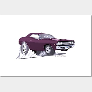 Purple car Posters and Art